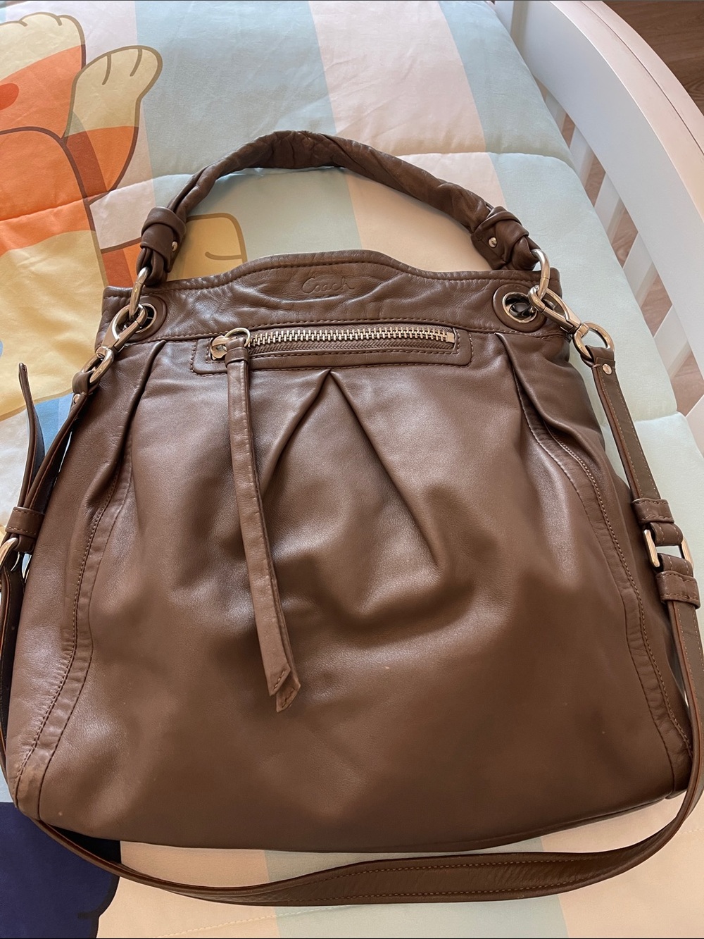 COACH PARKER LEATHER HOBO SHOULDER BAG
